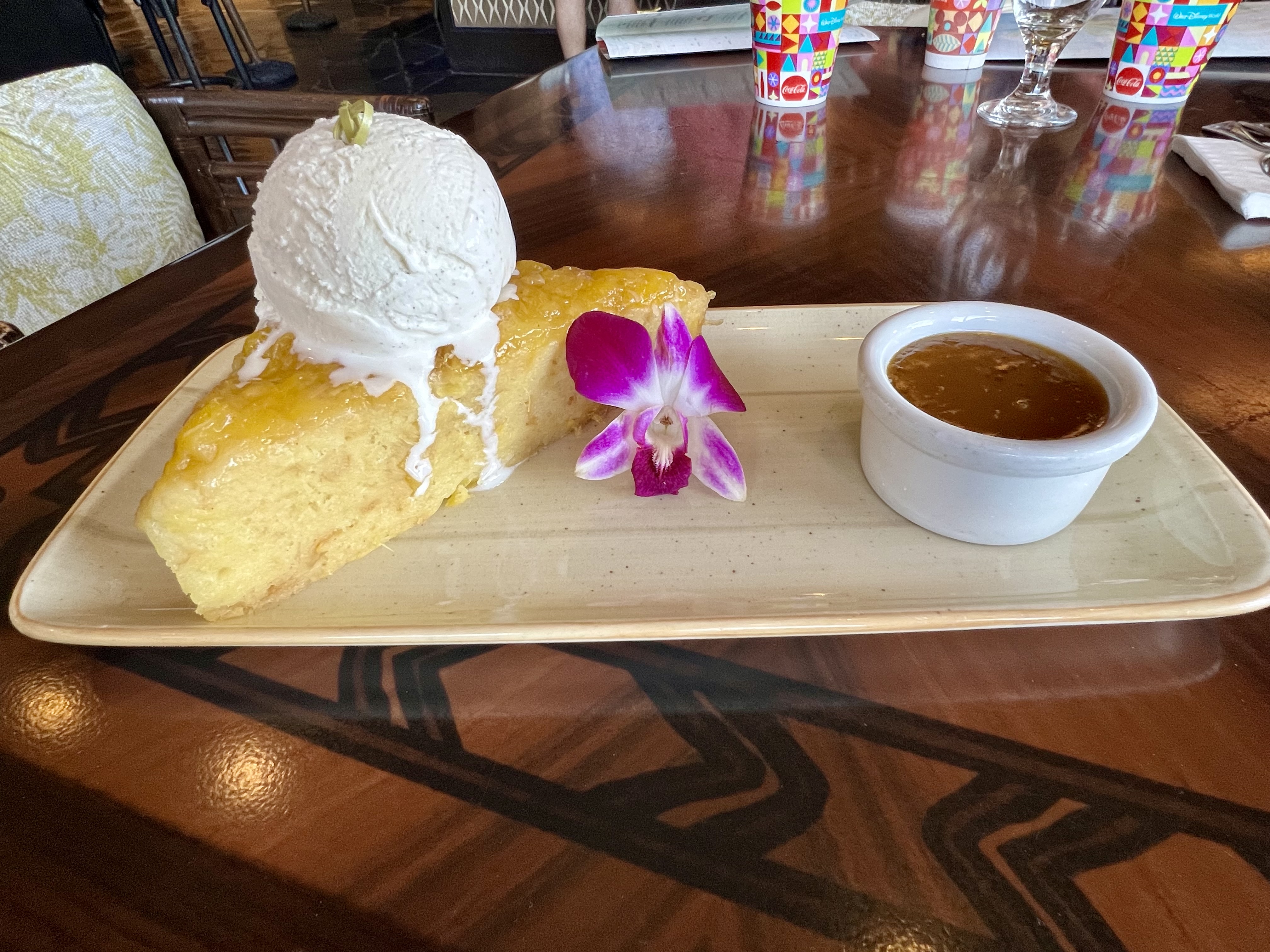 ohana bread pudding at tambu lounge at polynesian