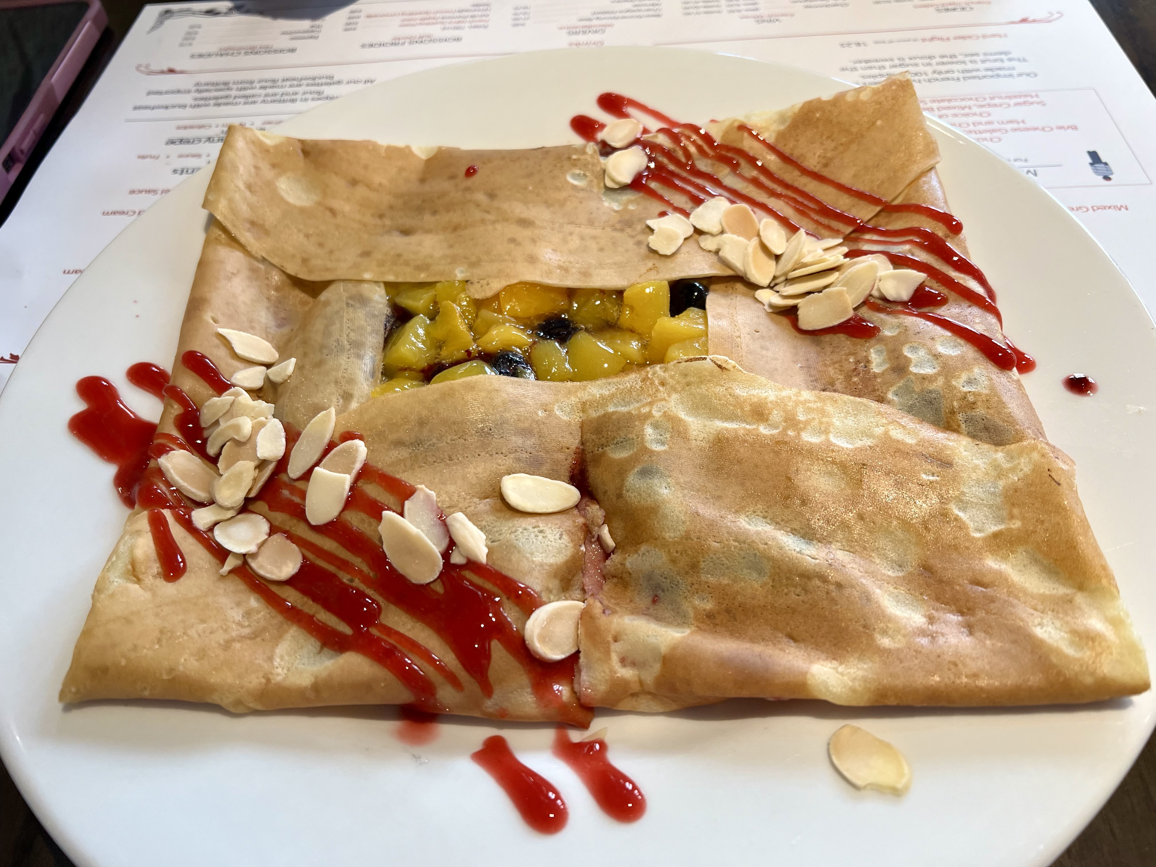 melba crepe at la creperie de paris in epcot's france pavilion